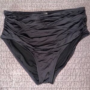 Black High-Waisted Swim Bottoms